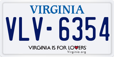 VA license plate VLV6354