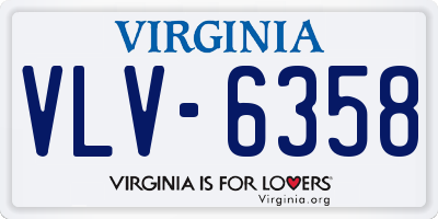 VA license plate VLV6358