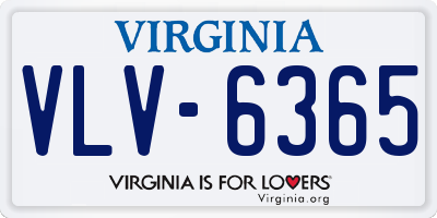 VA license plate VLV6365