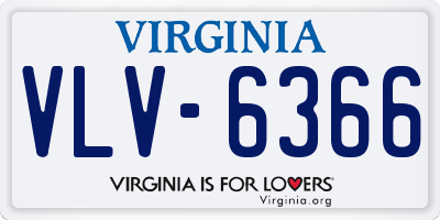 VA license plate VLV6366