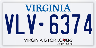 VA license plate VLV6374