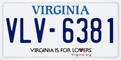 VA license plate VLV6381