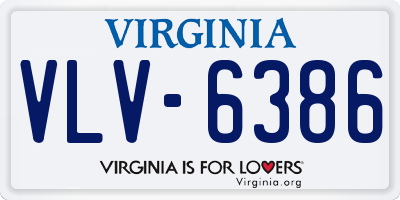 VA license plate VLV6386