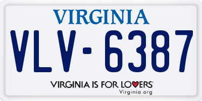 VA license plate VLV6387