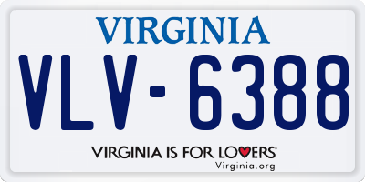 VA license plate VLV6388