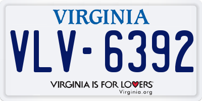 VA license plate VLV6392