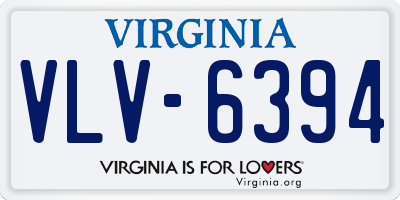 VA license plate VLV6394