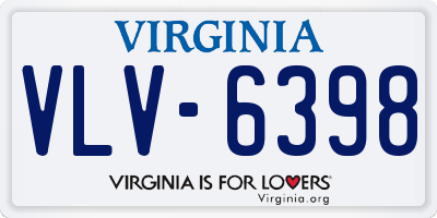 VA license plate VLV6398