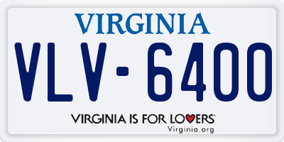 VA license plate VLV6400