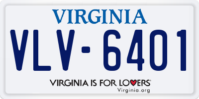 VA license plate VLV6401