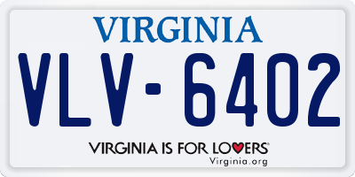 VA license plate VLV6402