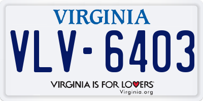 VA license plate VLV6403