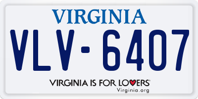 VA license plate VLV6407