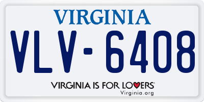 VA license plate VLV6408