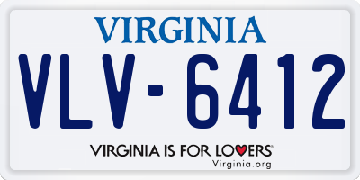 VA license plate VLV6412