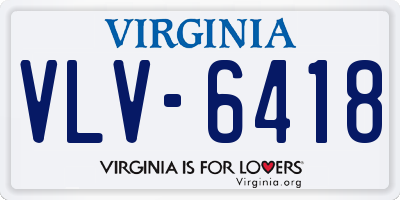 VA license plate VLV6418