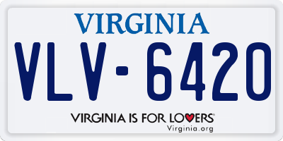 VA license plate VLV6420