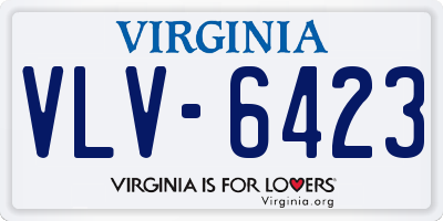 VA license plate VLV6423