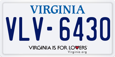 VA license plate VLV6430