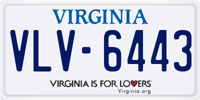 VA license plate VLV6443