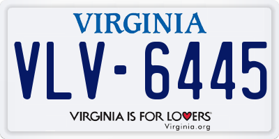 VA license plate VLV6445