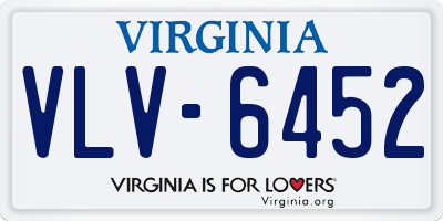 VA license plate VLV6452