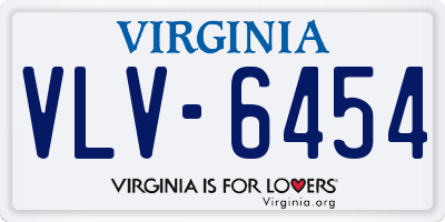 VA license plate VLV6454