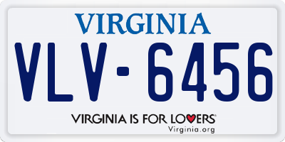 VA license plate VLV6456