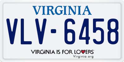 VA license plate VLV6458