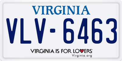 VA license plate VLV6463