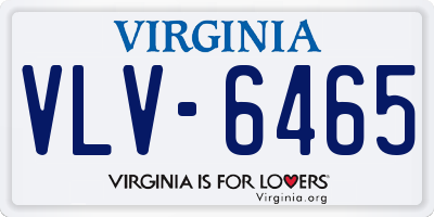 VA license plate VLV6465