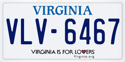 VA license plate VLV6467