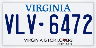 VA license plate VLV6472