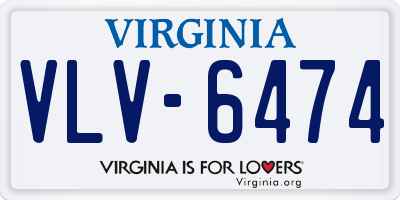 VA license plate VLV6474