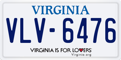 VA license plate VLV6476