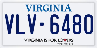 VA license plate VLV6480