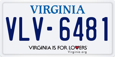 VA license plate VLV6481