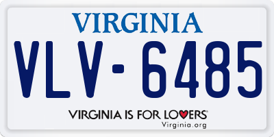 VA license plate VLV6485