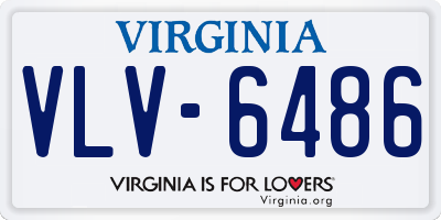 VA license plate VLV6486