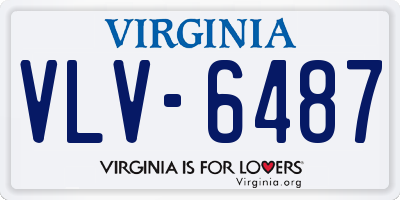 VA license plate VLV6487