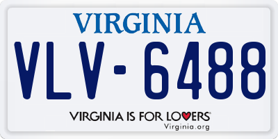 VA license plate VLV6488