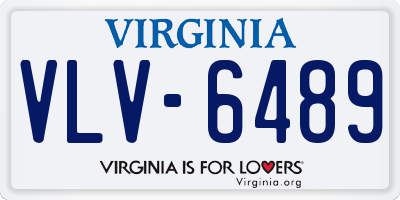 VA license plate VLV6489