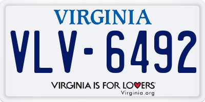 VA license plate VLV6492