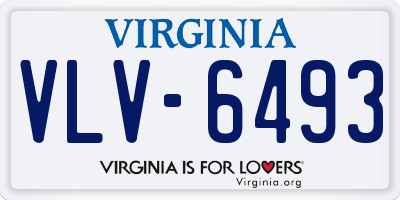 VA license plate VLV6493