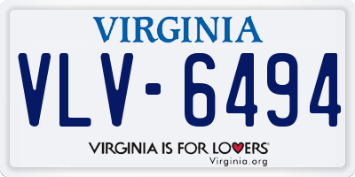 VA license plate VLV6494