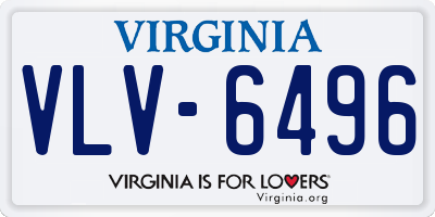 VA license plate VLV6496