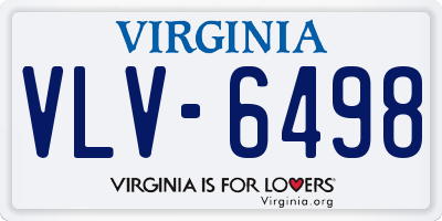 VA license plate VLV6498