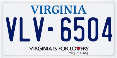 VA license plate VLV6504