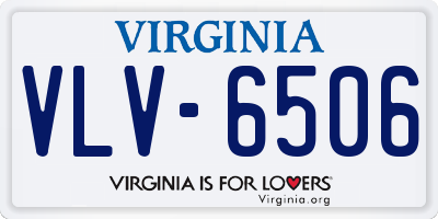 VA license plate VLV6506