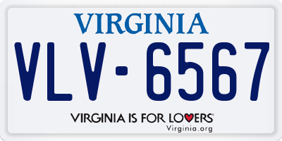 VA license plate VLV6567